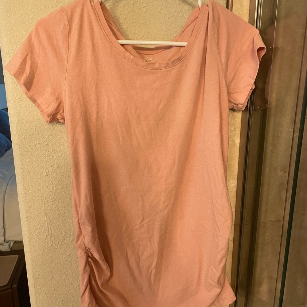 Light pink Maternity scoop neck t-shirt